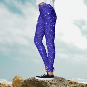 Leggings Glamour Royal Bleu Pailleté Brillant Cosmique Gala