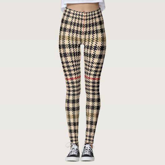 Leggings Glen Check Plaid Pixel Art (Devant)