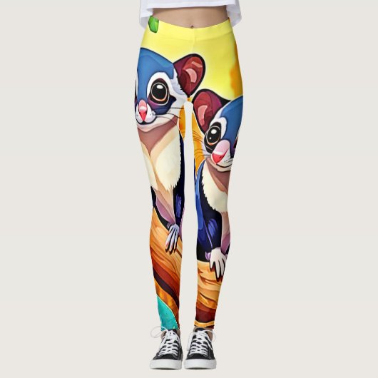 Leggings Glisseurs de sucre mignon (Devant)