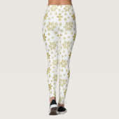 Leggings Glitter Gold Foil Noël Snowflake Motif (Dos)