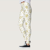 Leggings Glitter Gold Foil Noël Snowflake Motif (Gauche)
