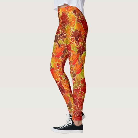 Leggings Glittery Fall Maple Feuilles (Gauche)
