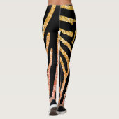 Leggings Glittery Gold et Black Zebra Wild Animal Motif (Dos)