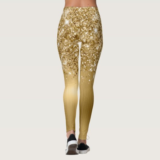Leggings Glittery Gold Glam Nom du script (Dos)