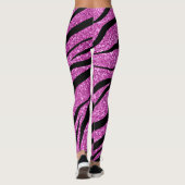 Leggings Glittery rose Zebra Wild Animal Motif (Dos)