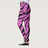 Leggings Glittery rose Zebra Wild Animal Motif (Gauche)