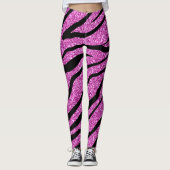 Leggings Glittery rose Zebra Wild Animal Motif (Devant)