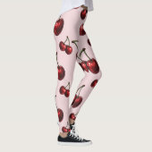 Leggings Glossy Red Cherries Retro Glam "Juicy & Sweet" (Droite)