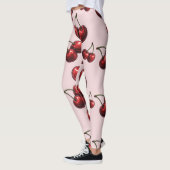 Leggings Glossy Red Cherries Retro Glam "Juicy & Sweet" (Gauche)