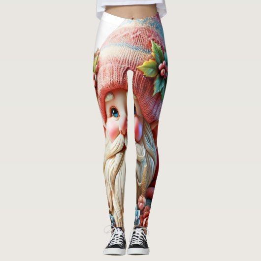 Leggings Gnome en fleurs (Devant)