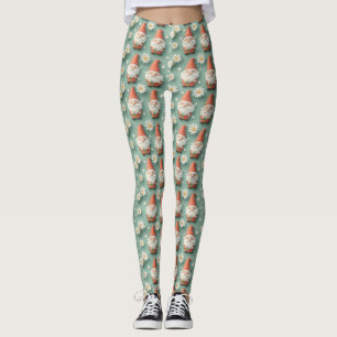 Leggings Gnome et marguerite Motif sans couture