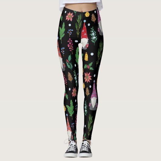 Leggings Gnomes de Noël : Festive Motif sans couture (Devant)