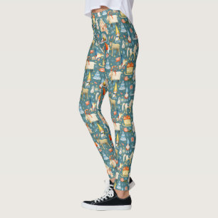 Leggings Gnomes de Noël nordique avec animaux