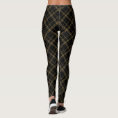 Leggings Gold and Black Elegant Plaid (Dos)