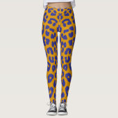 Leggings Gold And Blou Leopard Pattern (Devant)
