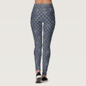 Leggings Gold Blue Fish Scale (Dos)