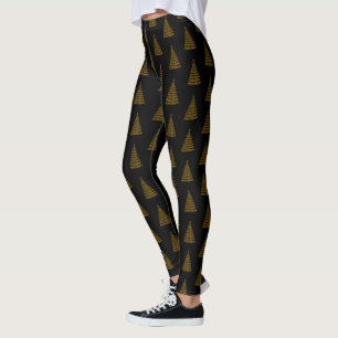 Leggings Gold Elegant Christmas Tree