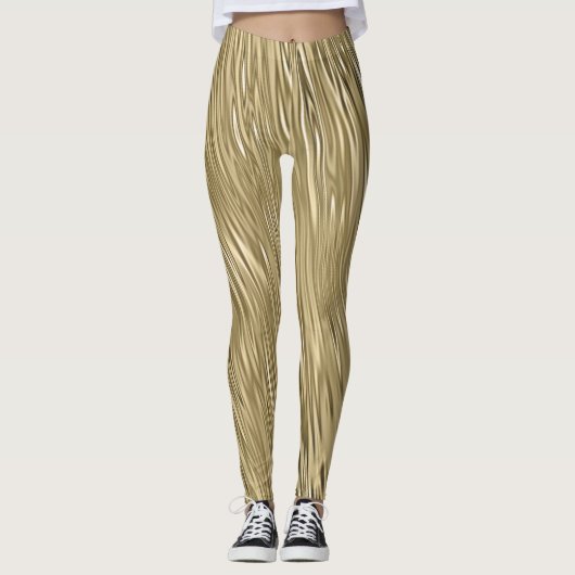 Leggings Gold Faux Métallurgie Textile (Devant)