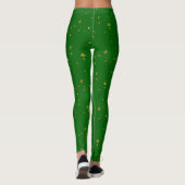 Leggings Gold Flakes sur Emerald Green (Dos)