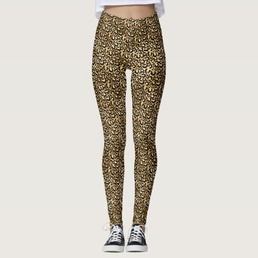Leggings Gold Glam Black Leopard (Devant)