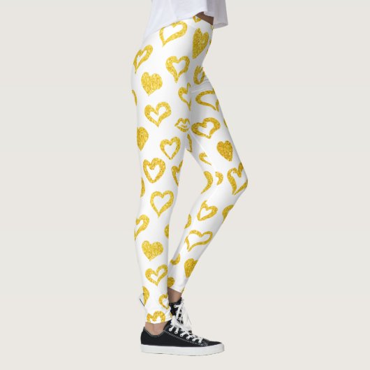Leggings Gold Heart Lips Amusant Cute Valentine (Droite)