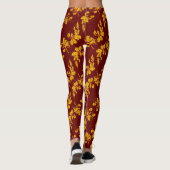 Leggings Gold Holly Feuilles et baies rouges (Dos)