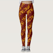 Leggings Gold Holly Feuilles et baies rouges (Devant)