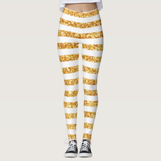 Leggings Gold Horizontal Parties scintillant Boho Popular C (Devant)