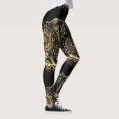 Leggings Gold Lace Design Arrière - plan noir (Droite)