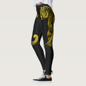 Leggings Gold Leopard Print Fun Safari Pattern (Gauche)