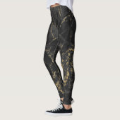 Leggings Gold Marbling Black Arrière - plan Texture (Gauche)