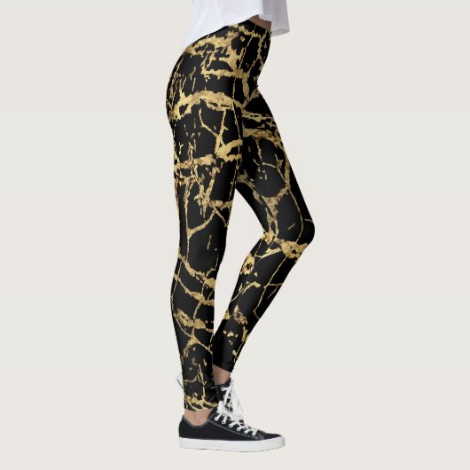 Leggings Gold Marbling Texture : Elément Design Luxe (Droite)