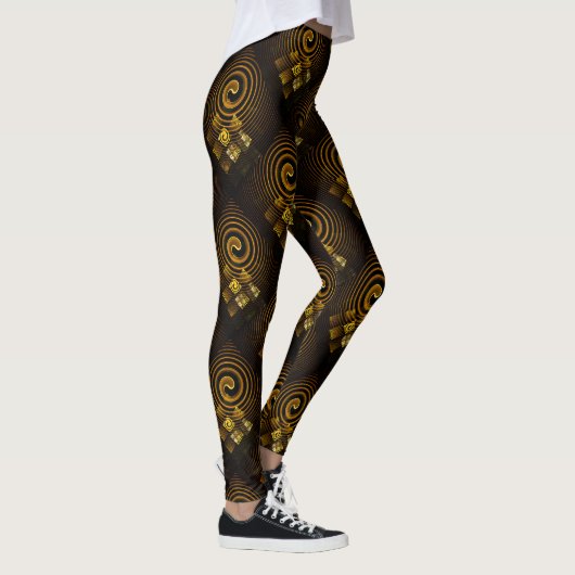 Leggings Gold Modern Boho Elegant Abstract Art Pattern #502 (Droite)