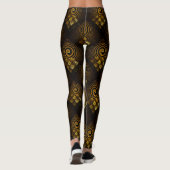 Leggings Gold Modern Boho Elegant Abstract Art Pattern #502 (Dos)