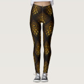 Leggings Gold Modern Boho Elegant Abstract Art Pattern #502 (Devant)