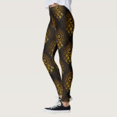Leggings Gold Modern Boho Elegant Abstract Art Pattern #502 (Gauche)