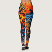 Leggings Gold Orange Tropical Summer Ocean Underwater (Dos)