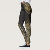 Leggings Gold Ornate Floral Mandala Design (Gauche)