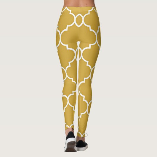 Leggings Gold Quatrefoil Pattern (Dos)