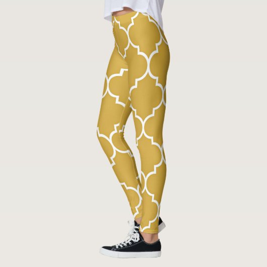 Leggings Gold Quatrefoil Pattern (Gauche)