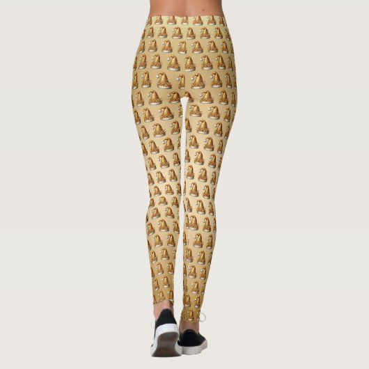 Leggings Gold Santa Hat Leging de vacances (Dos)