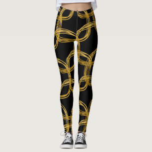 Leggings Gold Scribble Circles Moderne Chic Choisir N'Impor