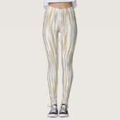 Leggings Gold Silver Chic Glam Glitzy Stripes (Devant)