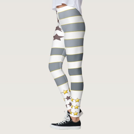 Leggings Gold Stars Silver Stripes (Gauche)