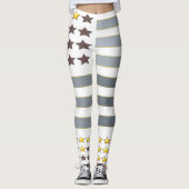 Leggings Gold Stars Silver Stripes (Devant)