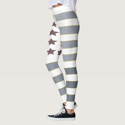 Leggings Gold Stars Silver Stripes (Gauche)