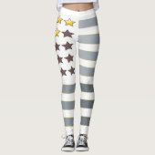 Leggings Gold Stars Silver Stripes (Devant)