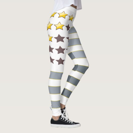 Leggings Gold Stars Silver Stripes (Droite)