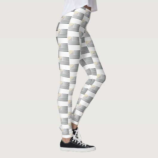 Leggings Gold Stars Silver Stripes (Droite)