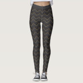 Leggings Gold Zig Zag Chevron Motif (Devant)